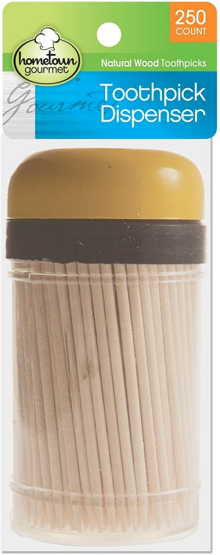 FLP 6081 Toothpick with Dispenser, Natural Wood