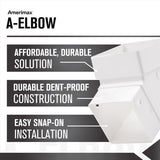 Amerimax 3.88 in. H X 3.63 in. W X 3.63 in. L White Vinyl U Downspout Elbow, Pack of 20