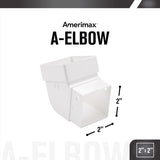 Amerimax 3.88 in. H X 3.63 in. W X 3.63 in. L White Vinyl U Downspout Elbow, Pack of 20