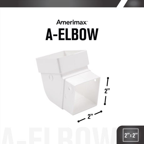 Amerimax 3.88 in. H X 3.63 in. W X 3.63 in. L White Vinyl U Downspout Elbow, Pack of 20