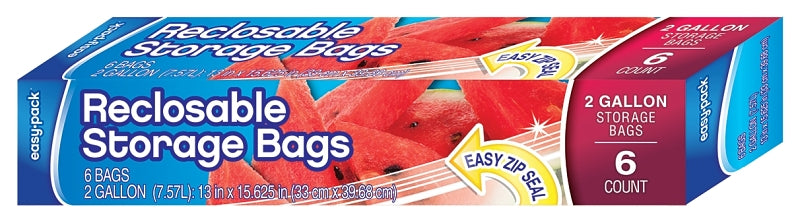 Easy Pack 1312 Storage Bag, 2 gal Capacity, Pack of 6