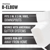 Amerimax 4.5 in. H X 2.5 in. W X 4.5 in. L White Vinyl K Gutter Elbow