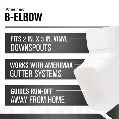 Amerimax 4.5 in. H X 2.5 in. W X 4.5 in. L White Vinyl K Gutter Elbow