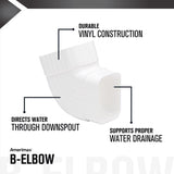 Amerimax 4.5 in. H X 2.5 in. W X 4.5 in. L White Vinyl K Gutter Elbow