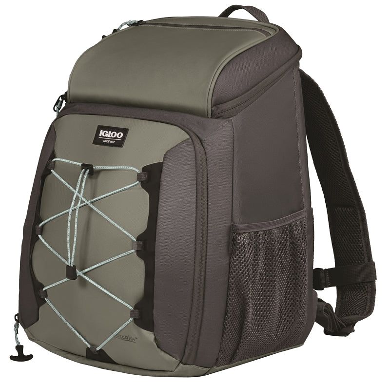 Igloo MaxCold Voyager Series 66320 Backpack Cooler, 12 in L, 10.6 in W, 12 oz, HDPE Foam/TPU, Monument/Iron Gate