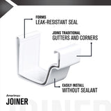 Amerimax 3.5 in. H X 3.5 in. W X 5 in. L White Vinyl K Gutter Connector