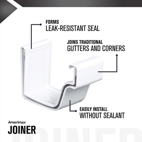 Amerimax 3.5 in. H X 3.5 in. W X 5 in. L White Vinyl K Gutter Connector