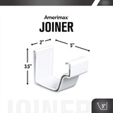Amerimax 3.5 in. H X 3.5 in. W X 5 in. L White Vinyl K Gutter Connector