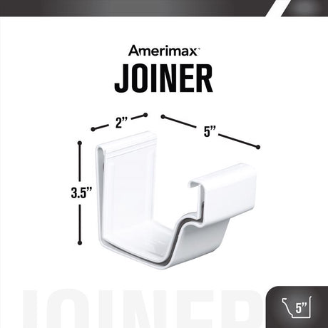 Amerimax 3.5 in. H X 3.5 in. W X 5 in. L White Vinyl K Gutter Connector