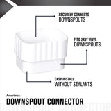 Amerimax 3 in. H X 2 in. W X 3 in. L White Vinyl K Downspout Connector