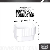 Amerimax 3 in. H X 2 in. W X 3 in. L White Vinyl K Downspout Connector