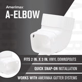 Amerimax 4.25 in. H X 3.25 in. W X 4.25 in. L White Vinyl K Gutter Elbow