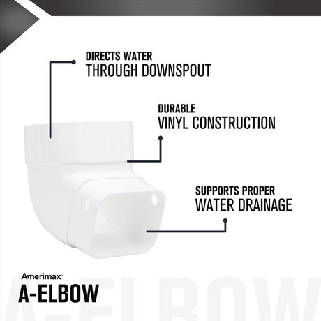 Amerimax 4.25 in. H X 3.25 in. W X 4.25 in. L White Vinyl K Gutter Elbow