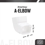 Amerimax 4.25 in. H X 3.25 in. W X 4.25 in. L White Vinyl K Gutter Elbow