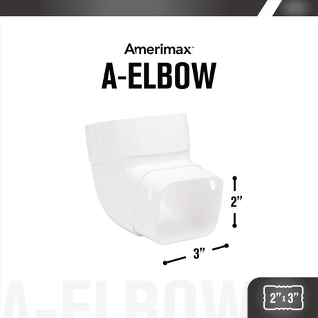 Amerimax 4.25 in. H X 3.25 in. W X 4.25 in. L White Vinyl K Gutter Elbow
