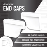 Amerimax 4.6 in. H X 2 in. W X 5 in. L White Vinyl K Gutter End Cap, Pack of 16