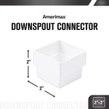 Amerimax 2.6 in. H X 2 in. W X 2 in. L White Vinyl U Downspout Connector, Pack of 10
