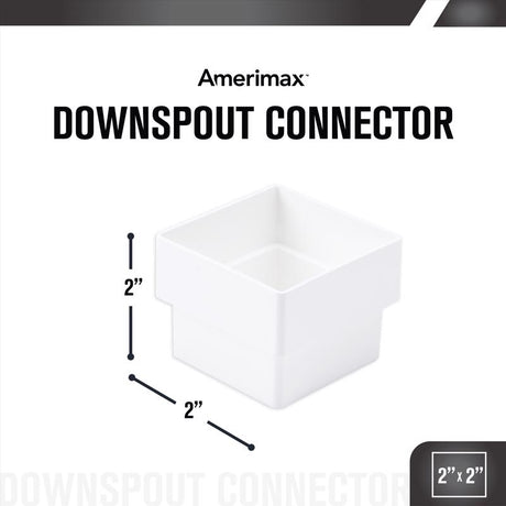 Amerimax 2.6 in. H X 2 in. W X 2 in. L White Vinyl U Downspout Connector, Pack of 10