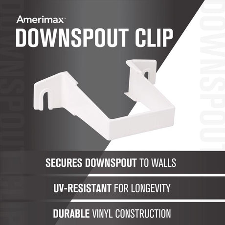 Amerimax 1 in. H X 3.3 in. W X 4.3 in. L White Vinyl U Downspout Bracket