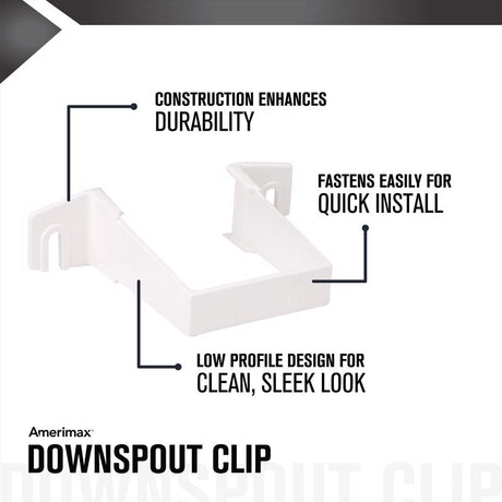 Amerimax 1 in. H X 3.3 in. W X 4.3 in. L White Vinyl U Downspout Bracket