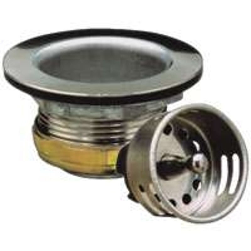 Plumb Pak PP820-28 Basket Strainer Assembly, 2-7/8 in Dia, Stainless Steel, Chrome-Plated