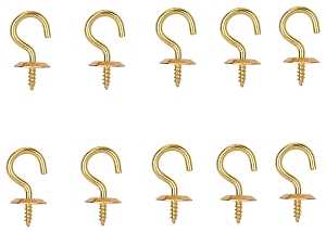 ProSource LR-389-PS Cup Hook, 9/32 in Opening, 2.5 mm Thread, 5/8 in L, Brass, Brass