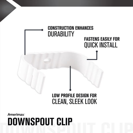 Amerimax 0.8 in. H X 2 in. W X 3.25 in. L White Vinyl Traditional Downspout Band