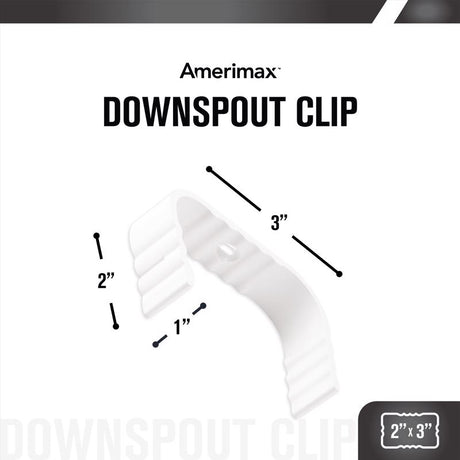 Amerimax 0.8 in. H X 2 in. W X 3.25 in. L White Vinyl Traditional Downspout Band