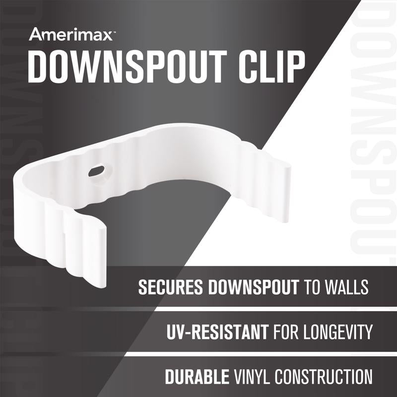 Amerimax 0.8 in. H X 2 in. W X 3.25 in. L White Vinyl Traditional Downspout Band