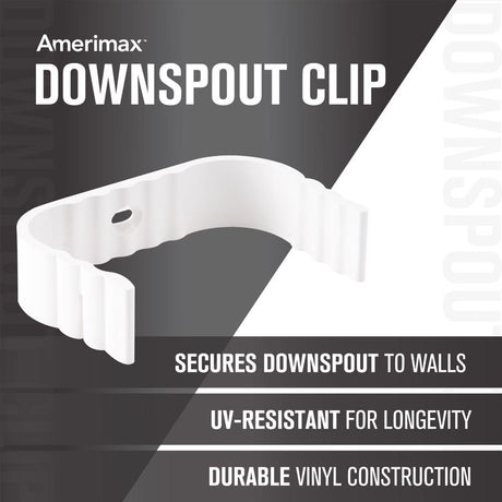 Amerimax 0.8 in. H X 2 in. W X 3.25 in. L White Vinyl Traditional Downspout Band
