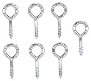 ProSource LR-206-PS Screw Eye, 3.3 mm Dia Wire, 4 mm Thread, 15/32 in L Thread, 1-3/8 in OAL, 57 lb Working Load, Steel