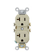 Leviton CBR20-I Duplex Outlet, 2 -Pole, 20 A, 125 VAC, NEMA: 5-20R, Ivory