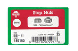 Hillman 5/8 in. Zinc-Plated Steel USS Nylon Lock Nut 25 pk