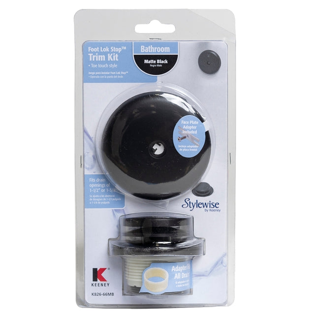 Keeney K826-66MB Foot Lock Trim Kit, Metal, Matte Black