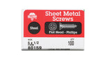 HILLMAN No. 6 X 1/2 in. L Phillips Flat Head Sheet Metal Screws 100 pk