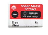 HILLMAN No. 6 X 3/4 in. L Phillips Flat Head Sheet Metal Screws 100 pk