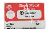 HILLMAN No. 10 X 1-1/4 in. L Phillips Flat Head Sheet Metal Screws 100 pk