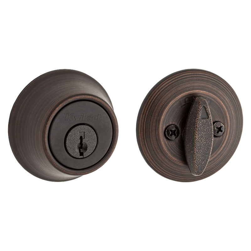 Kwikset 96600-542 Deadbolt, Alike Key, Steel, Venetian Bronze, 2-3/8 to 2-3/4 in Backset, Pack of 3