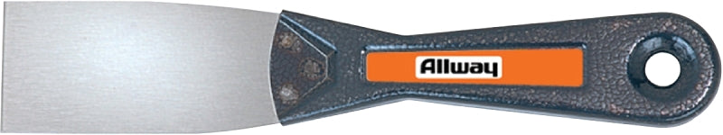 ALLWAY T15F Putty Knife, 1-1/2 in W Blade, Brown/Silver Handle, Steel Blade, Steel Handle