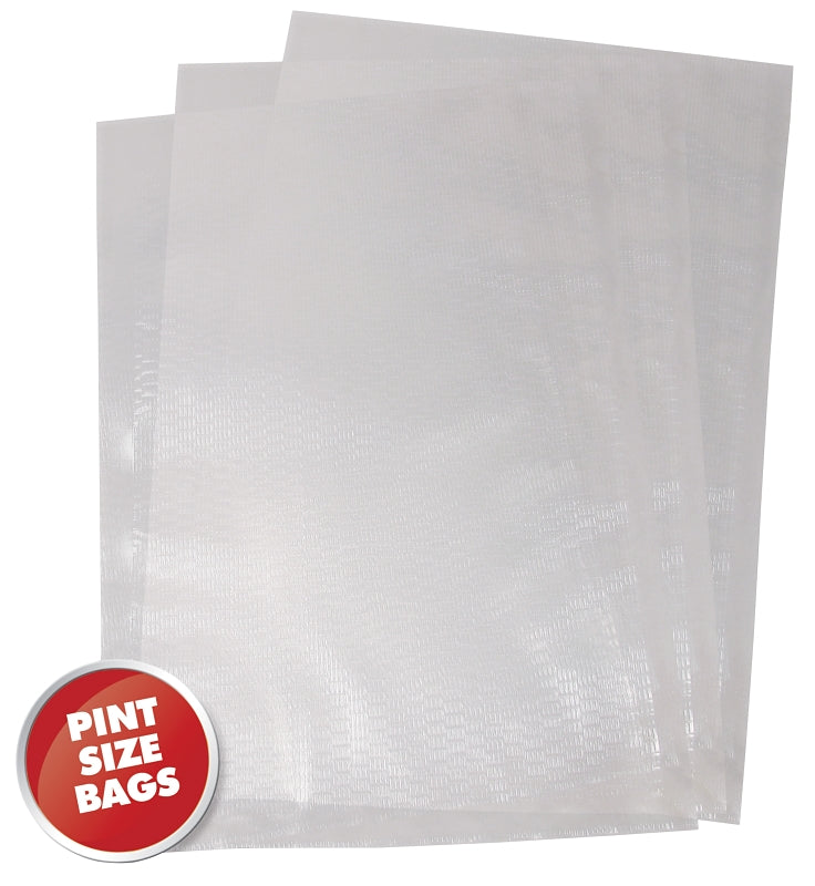 Weston 30-0106-W Vacuum Seal Bag, 10 in L, 6 in W, Plastic, Clear