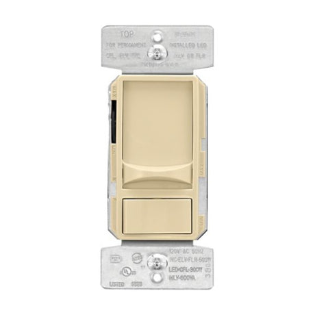 Eaton Wiring Devices SUL06P-V-KB-L Slide Dimmer, 120 V, 300, 600 W, CFL, Halogen, Incandescent, LED Lamp, 3-Way, Ivory