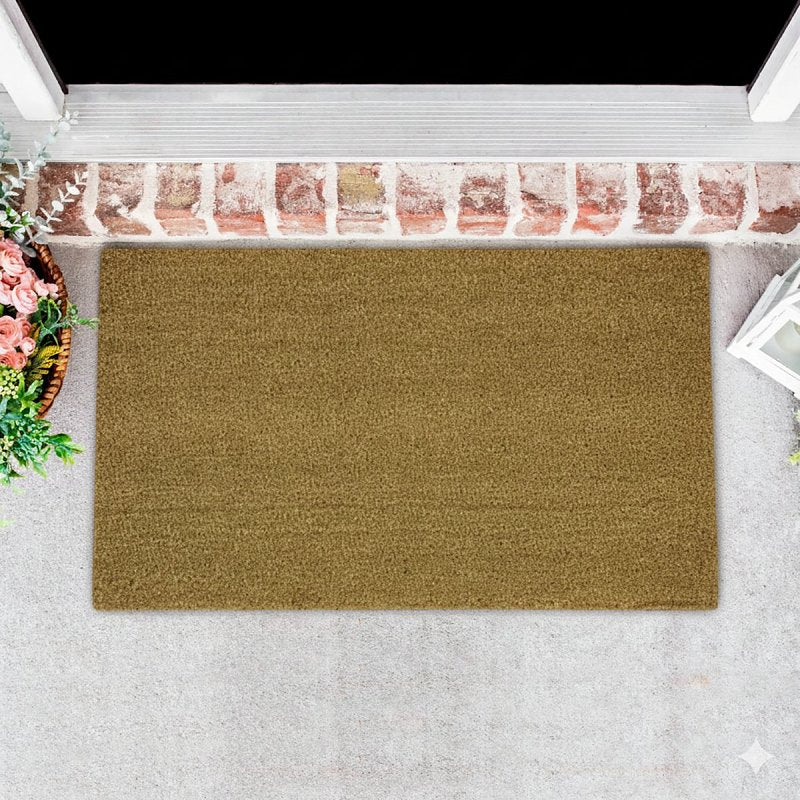 Fanmats 58771 Blank Door Mat, 30 in L, 18 in W, Natural Coir Surface, Tan