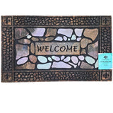 Fanmats 58781 Floor Mat, 30 in L, 18 in W, Pebble Pattern, Rubber Surface, Multi-Color