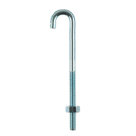 Hampton Small Zinc-Plated Silver Zinc 0.6875 in. L J-Bolt 125 lb 1 pk, Pack of 10