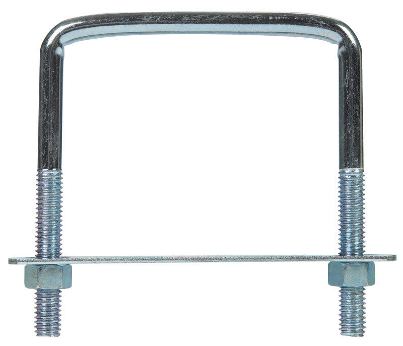 Hampton 3/8 in. X 3-3/4 in. W X 4 in. L Coarse Zinc-Plated Steel Lumber Size Square Bend U-Bolt, Pack of 5