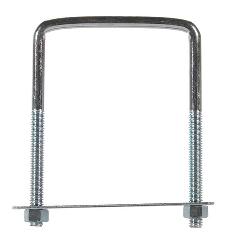 Hampton 3/8 in. X 3.7 in. W X 5 in. L Coarse Zinc-Plated Steel Lumber Size Square Bend U-Bolt, Pack of 5