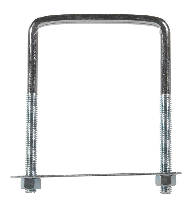 Hampton 3/8 in. X 3.7 in. W X 5 in. L Coarse Zinc-Plated Steel Lumber Size Square Bend U-Bolt, Pack of 5