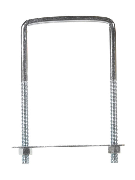 Hampton 3-3/4 in. X 3-5/8 in. W X 6 in. L Coarse Zinc-Plated Steel Lumber Size Square Bend U-Bolt, Pack of 5