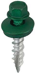 Acorn International SW-MW1FG250 Screw, High-Low, Twin Lead Thread, Hex Drive, Self-Tapping, Forest Green, 250/BAG