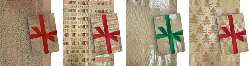 Santas Forest 67907 Kraft Wrap, Kraft Paper, Assorted Foil, Matte, Pack of 36